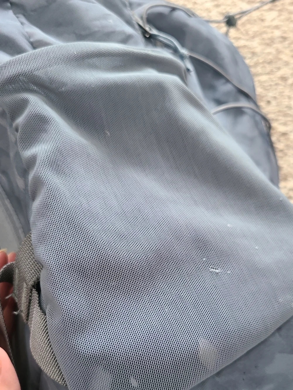 Patagonia Light Blue Camouflage Men's Backpack with Bungee Front